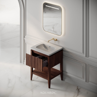 Kensington Vanity Unit & Stone Basin 600mm Walnut